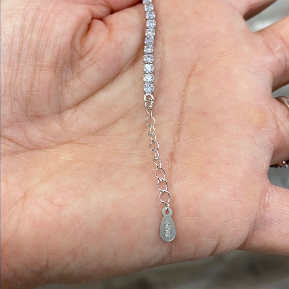 2.5mmSterling Silver Tennis Anklet Bracelet 9” 10” - Picture 6 of 11